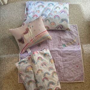 Pottery Barn Kids Bedding Bundle |Rainbow Unicorn | Crib | Toddler Bed